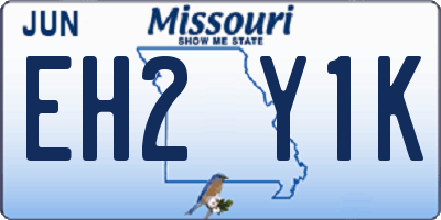 MO license plate EH2Y1K