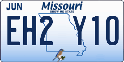 MO license plate EH2Y1O