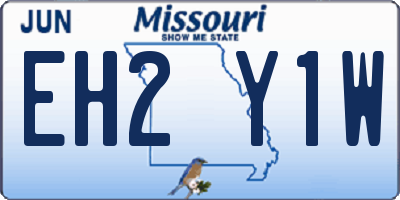 MO license plate EH2Y1W