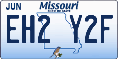 MO license plate EH2Y2F
