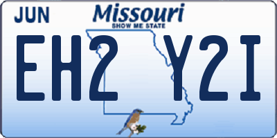 MO license plate EH2Y2I