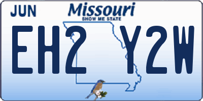 MO license plate EH2Y2W