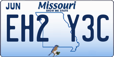 MO license plate EH2Y3C