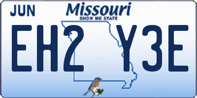 MO license plate EH2Y3E