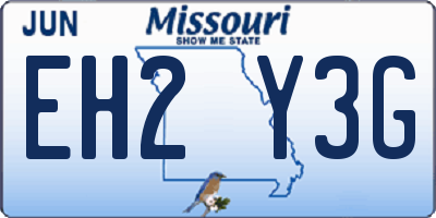MO license plate EH2Y3G