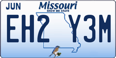 MO license plate EH2Y3M