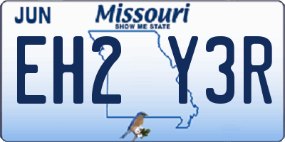 MO license plate EH2Y3R
