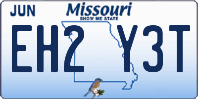 MO license plate EH2Y3T