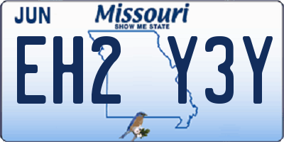 MO license plate EH2Y3Y