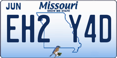 MO license plate EH2Y4D