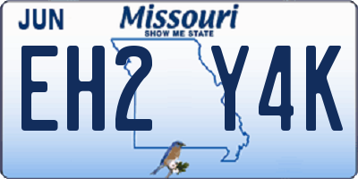 MO license plate EH2Y4K