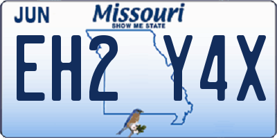MO license plate EH2Y4X