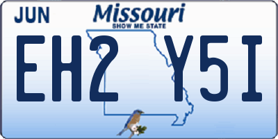 MO license plate EH2Y5I