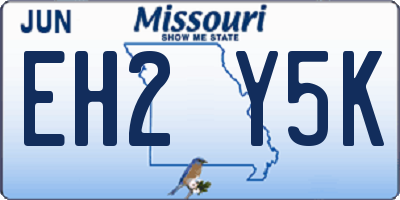 MO license plate EH2Y5K