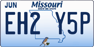 MO license plate EH2Y5P