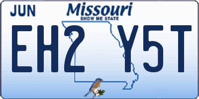 MO license plate EH2Y5T