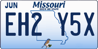 MO license plate EH2Y5X