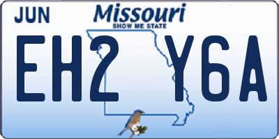 MO license plate EH2Y6A