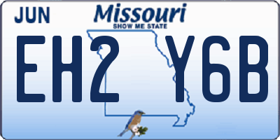 MO license plate EH2Y6B