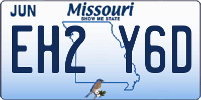 MO license plate EH2Y6D