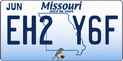 MO license plate EH2Y6F