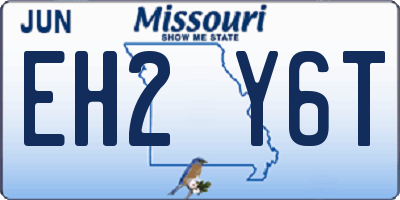 MO license plate EH2Y6T