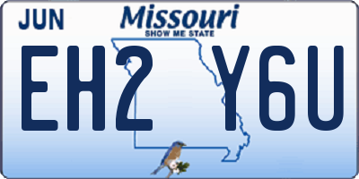 MO license plate EH2Y6U