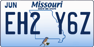 MO license plate EH2Y6Z