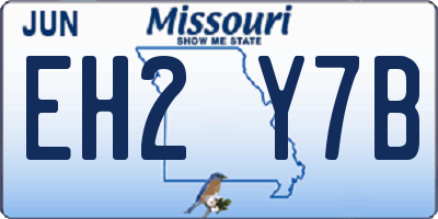 MO license plate EH2Y7B