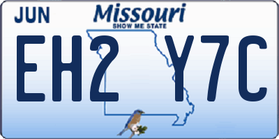 MO license plate EH2Y7C