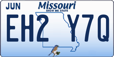 MO license plate EH2Y7Q