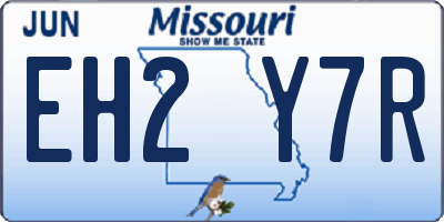 MO license plate EH2Y7R
