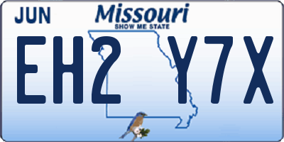 MO license plate EH2Y7X