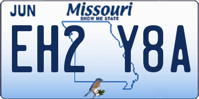 MO license plate EH2Y8A