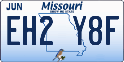 MO license plate EH2Y8F