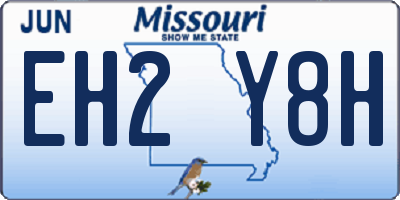 MO license plate EH2Y8H
