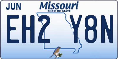 MO license plate EH2Y8N