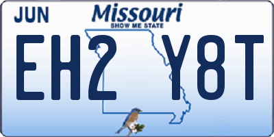 MO license plate EH2Y8T