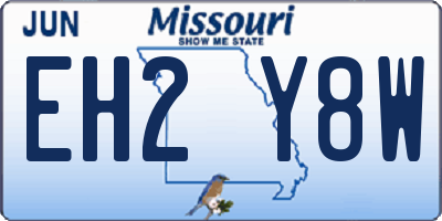 MO license plate EH2Y8W