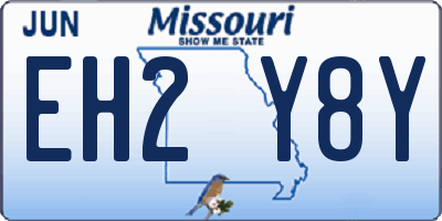 MO license plate EH2Y8Y
