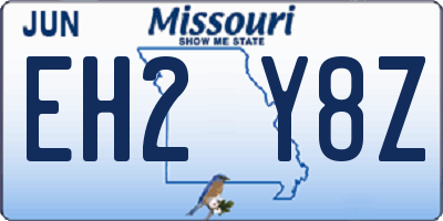 MO license plate EH2Y8Z