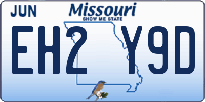 MO license plate EH2Y9D