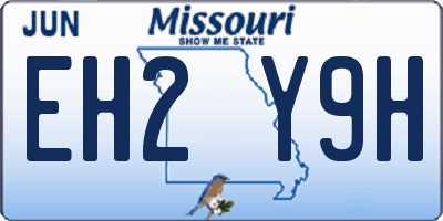 MO license plate EH2Y9H