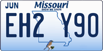MO license plate EH2Y9O