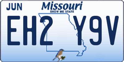 MO license plate EH2Y9V