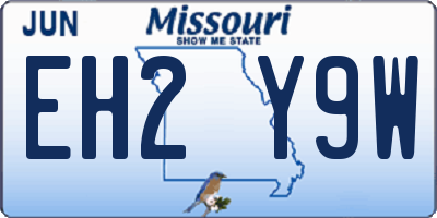 MO license plate EH2Y9W