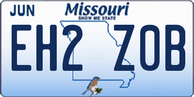 MO license plate EH2Z0B