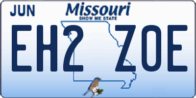 MO license plate EH2Z0E