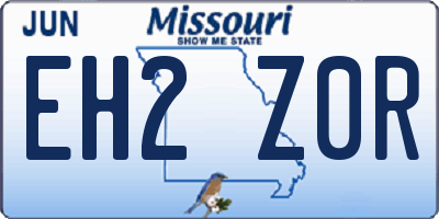 MO license plate EH2Z0R