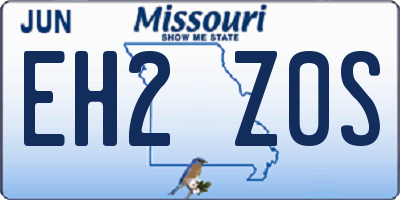MO license plate EH2Z0S